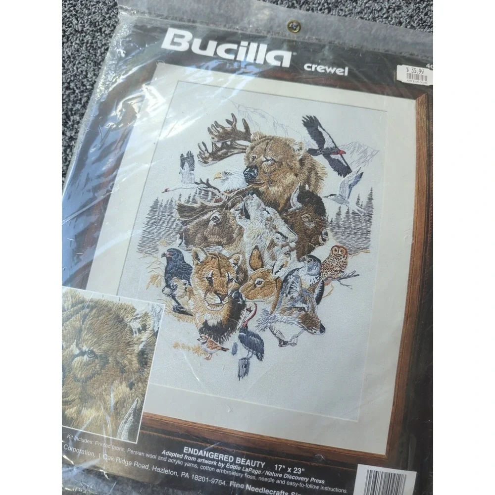 Vintage Bucilla Needlepoint Stitch Kit 'Endangered‎ Beauty' 17
